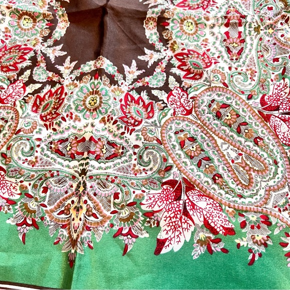 Vintage CACHAREL for Glentex Silk Blend Paisley Scarf—OS - Picture 6 of 8